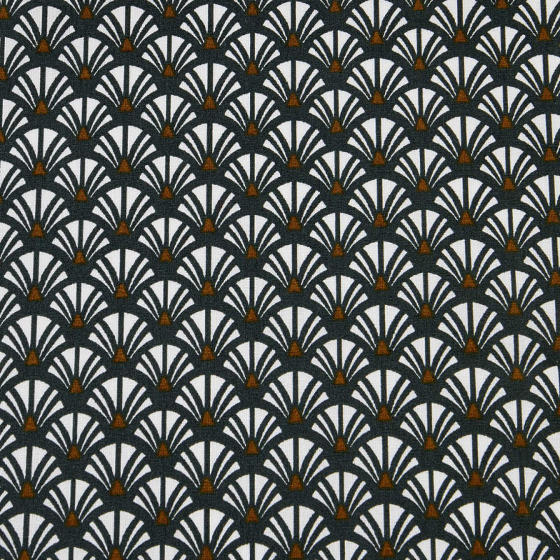 Printed Cotton YAZO Charcoal / White